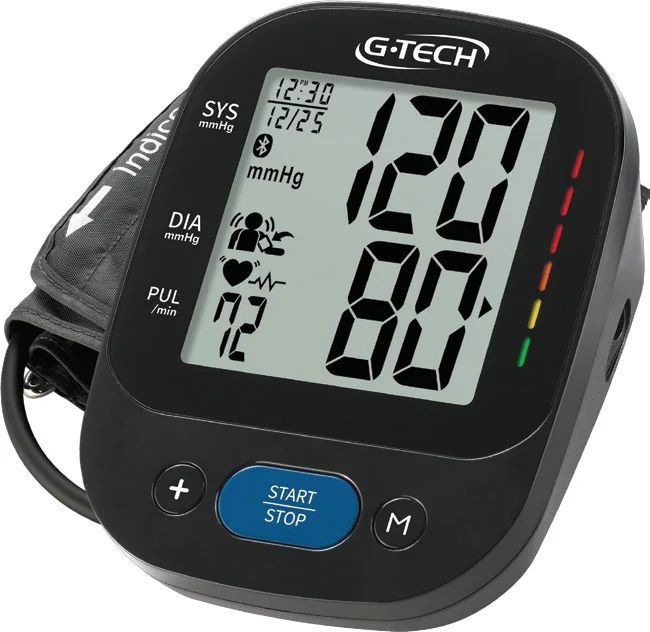 Aparelho de pressão G-Tech LA850BT, visor e braçadeira